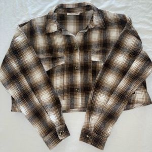 Crosby Mocha Cropped Shacket - 12th Tribe